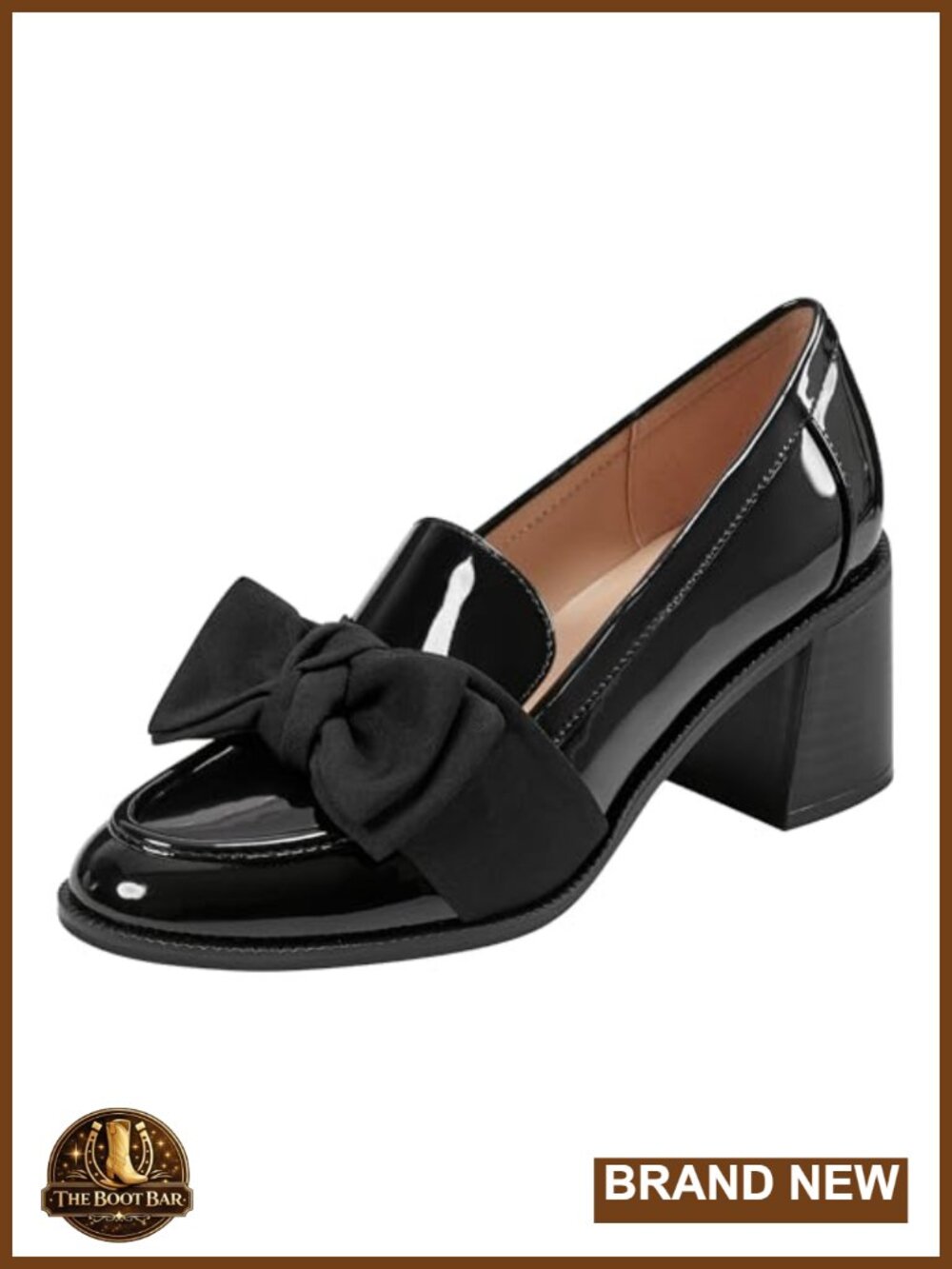 Bandolino Korrar Women's Block Heel Pump Shoes Slip-On Faux Patent Leather